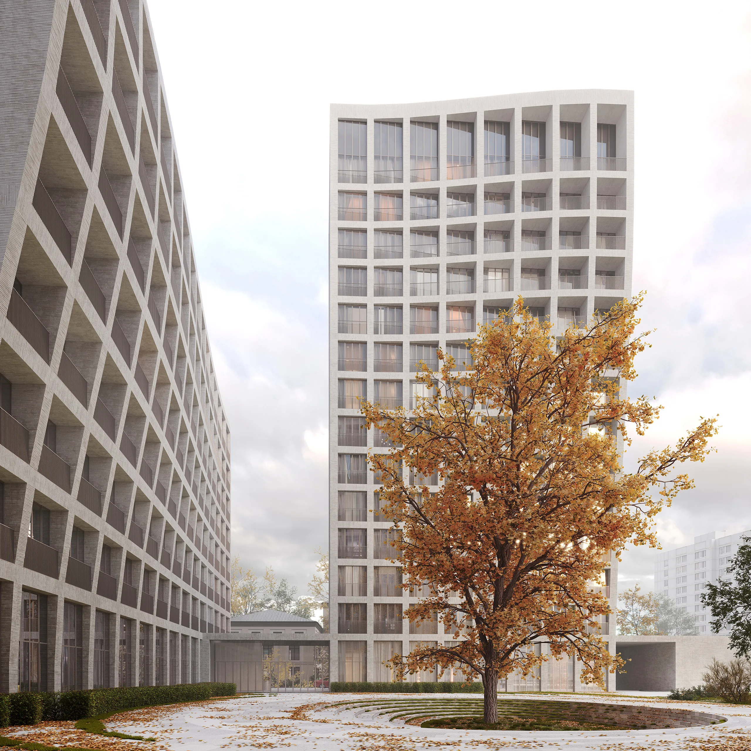 Candles project thumbnail — exterior 3D render of modern residential building